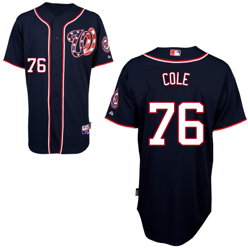 A-J Cole #76 MLB Jersey-Washington Nationals Men's Authentic Alternate 2 Navy Blue Cool Base Baseball Jersey